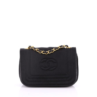 Chanel Vintage CC Stitch Flap Bag Satin Mini Black 3462602