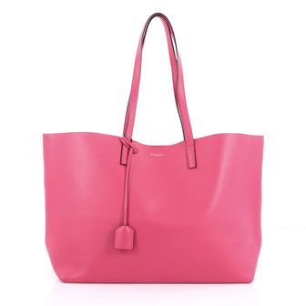Saint Laurent Shopper Tote Leather Large Pink 3462802