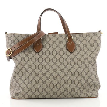 Gucci Convertible Soft Tote GG Coated Canvas Medium Brown 3462803