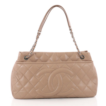 Chanel Timeless CC Soft Tote Quilted Caviar Large Brown 3462902