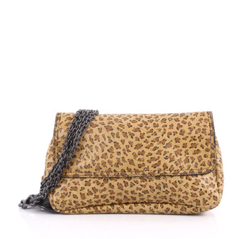 Bottega Veneta Chain Flap Crossbody Bag Printed Brown 3462903