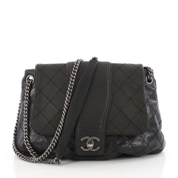 Bubble Graphic Messenger Quilted Calfskin with Caviar Large