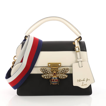 Gucci Queen Margaret Top Handle Bag Colorblock Leather Black 3463801