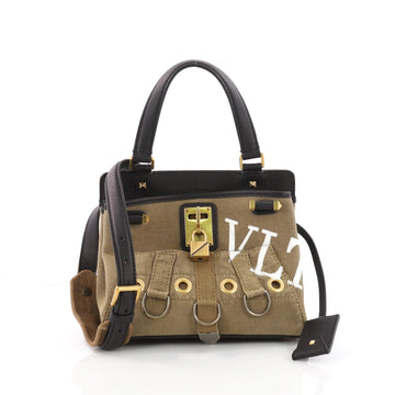 Joy Lock Top Handle Bag Printed Canvas Small