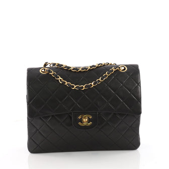 Vintage Square Classic Double Flap Bag Quilted Leather Medium