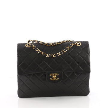 Vintage Square Classic Double Flap Bag Quilted Leather Medium