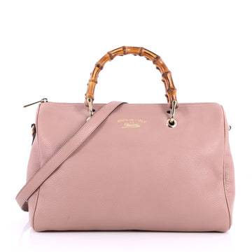 Gucci Bamboo Shopper Boston Bag Leather Medium Pink 3464601