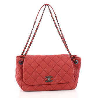 Stitch It Accordion Flap Bag Quilted Leather Medium