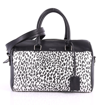 Saint Laurent Classic Duffle Bag Printed Leather 6 Black 3465001