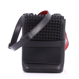 Christian Louboutin Benech Reporter Bag Spiked Leather Black 3465101