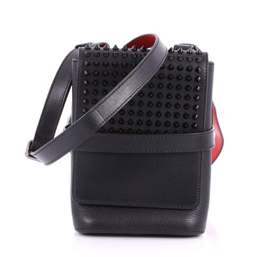 Christian Louboutin Benech Reporter Bag Spiked Leather Black 3465101