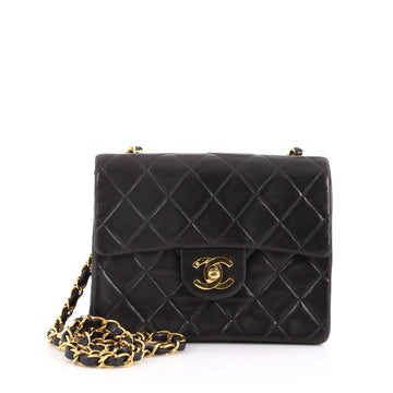 Vintage Square Classic Single Flap Bag Quilted Lambskin Mini