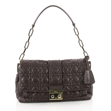 Christian Dior New Lock Flap Bag Cannage Quilt Lambskin Small Brown 3465202