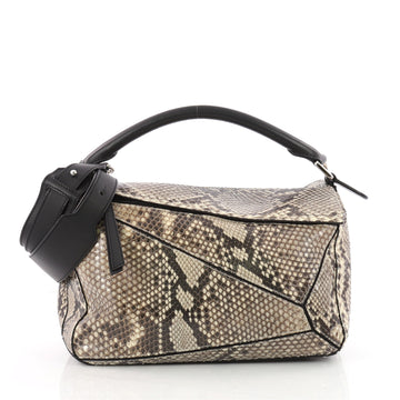 Loewe Puzzle Bag Python Medium Brown 3465903