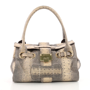 Jimmy Choo Rosalie Convertible Satchel Python Medium Neutral 3466302