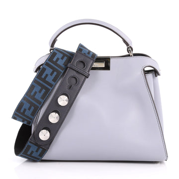 Fendi Peekaboo Essentially Handbag Leather Gray 3467401