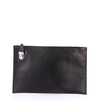 Prada Hand Strap Clutch Saffiano Leather Medium Black 3468004