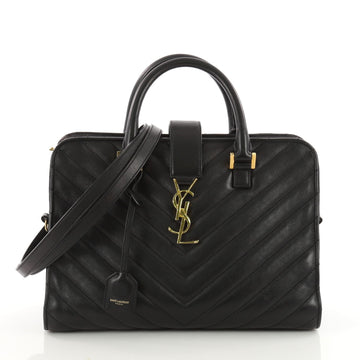 Saint Laurent Monogram Cabas Matelasse Chevron Leather Black 3468501