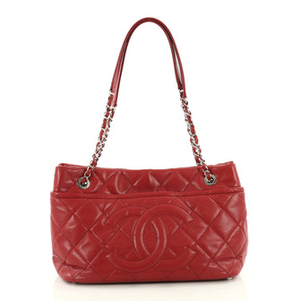 Chanel Timeless CC Soft Tote Quilted Caviar Medium Red 3470801