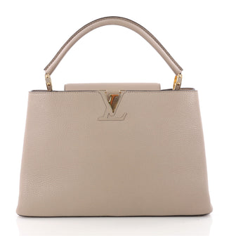 Louis Vuitton Capucines Handbag Leather MM Brown 3470901