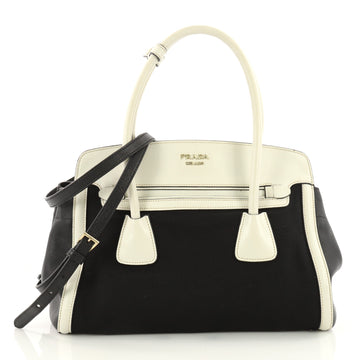 Prada Frame Tote Canvas and Saffiano Leather Black 3471201