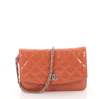 Chanel Brilliant Wallet on Chain Quilted Patent Pink 3471303