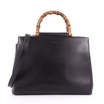 Gucci Nymphaea Tote Leather Medium Black 3471701