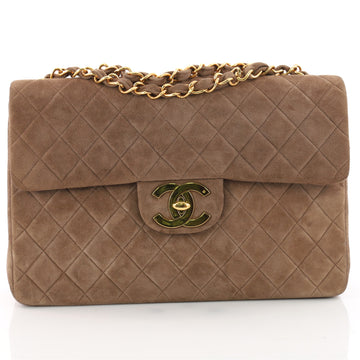 Chanel Vintage Classic Single Flap Bag Quilted Suede 3472301