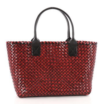 Bottega Veneta Cabat Tote Intrecciato Brushed Calfskin Small Red 3472502