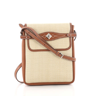 Flap Shoulder Bag Crinoline with Leather Small