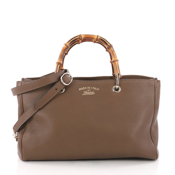 Bamboo Shopper Tote Leather Medium