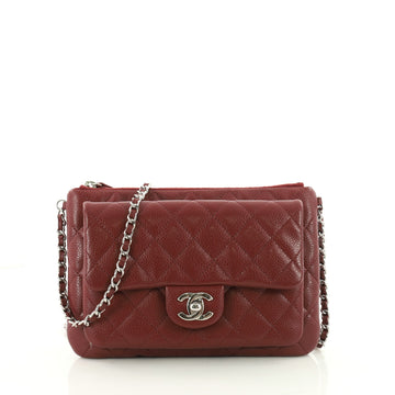 Chanel Daily Zippy Crossbody Bag Quilted Caviar Medium Red 3473802
