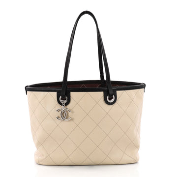 Chanel Fever Tote Quilted Caviar Small Neutral 3473901