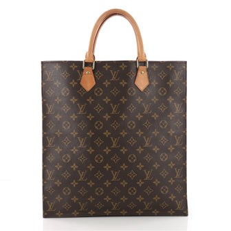 Louis Vuitton Sac Plat Handbag Monogram Canvas GM Brown 3474402