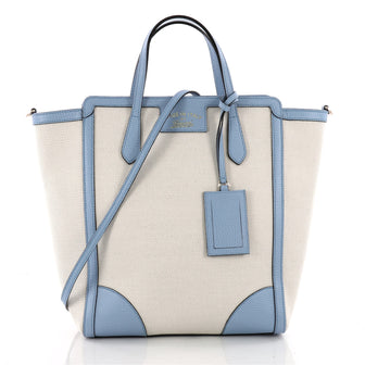 Gucci Swing Tote Canvas and Leather Tall Blue 3474505