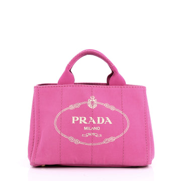 Prada Canapa Convertible Tote Canvas Mini Pink 3474903