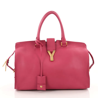 Saint Laurent Classic Y Cabas Leather Medium Pink 3475001