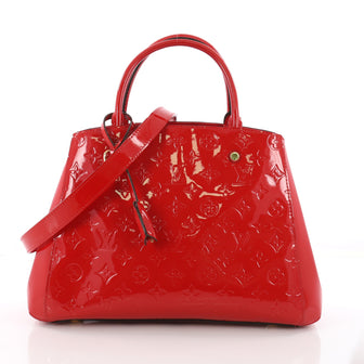 Louis Vuitton Montaigne Handbag Monogram Vernis MM Red 3475103