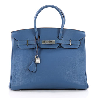 Hermes Birkin Handbag Blue Togo with Palladium Hardware 3476401