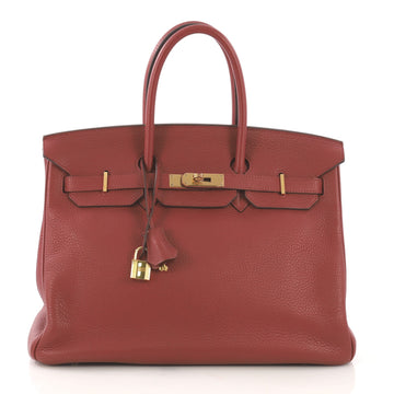 Birkin Handbag Sienne Clemence with Gold Hardware 35