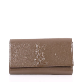 Saint Laurent Belle de Jour Clutch Leather Large Brown 3477702