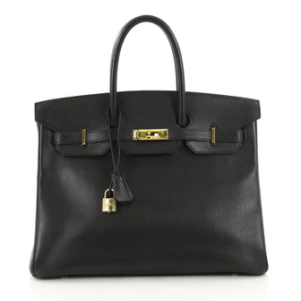 Hermes Birkin Handbag Black Ardennes with Gold Hardware 3477901