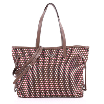 Prada Convertible Tote Printed Tessuto With Saffiano 3478001