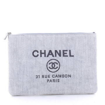 Chanel Deauville Pouch Raffia Large Blue 3479202