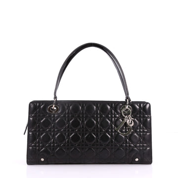 Christian Dior Lady Dior Soft Zip Tote Cannage Quilt Leather Large Black 3481002