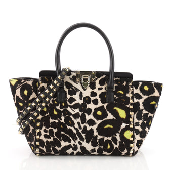 Valentino Rockstud Tote Calf Hair Small Black 3482405
