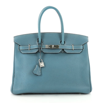 Hermes Birkin Handbag Blue Togo with Palladium Hardware 3483601