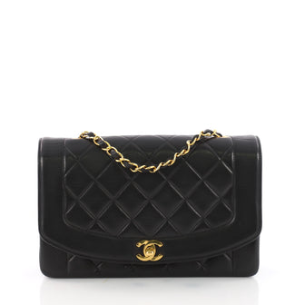 Chanel Vintage Diana Flap Bag Quilted Lambskin Medium 3484301