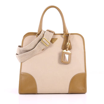 Prada Convertible Tote Canvas and Saffiano Leather Large 3485201
