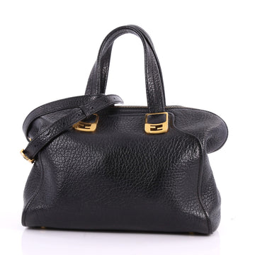 Fendi Chameleon Satchel Leather Medium Black 3485202